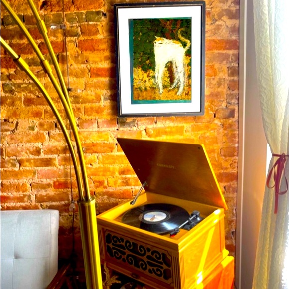 Anthropologie cat Pierre art wall decor hangin giclee animal mcm vintage print - Picture 1 of 2